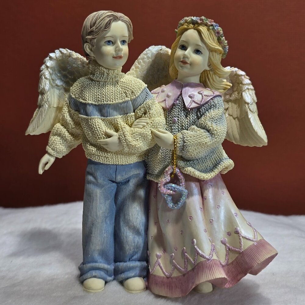 Betty Singer Everyday Angels Boy and Girl Angels Figurine Vintage